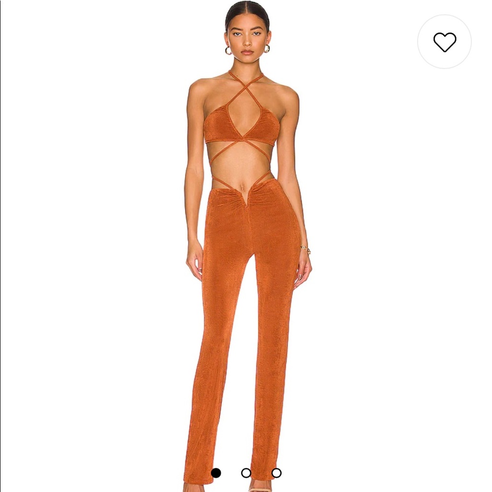 Superdown Irene strappy pants set in rust